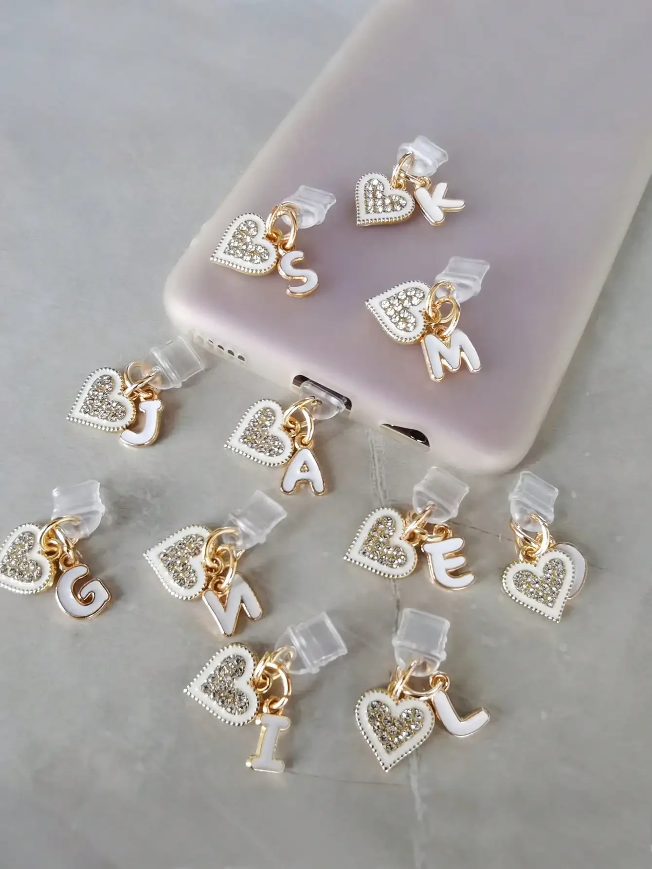 Tablet Tech Accessories - Cute Sparkling Rhinestone Heart Letter Type-C