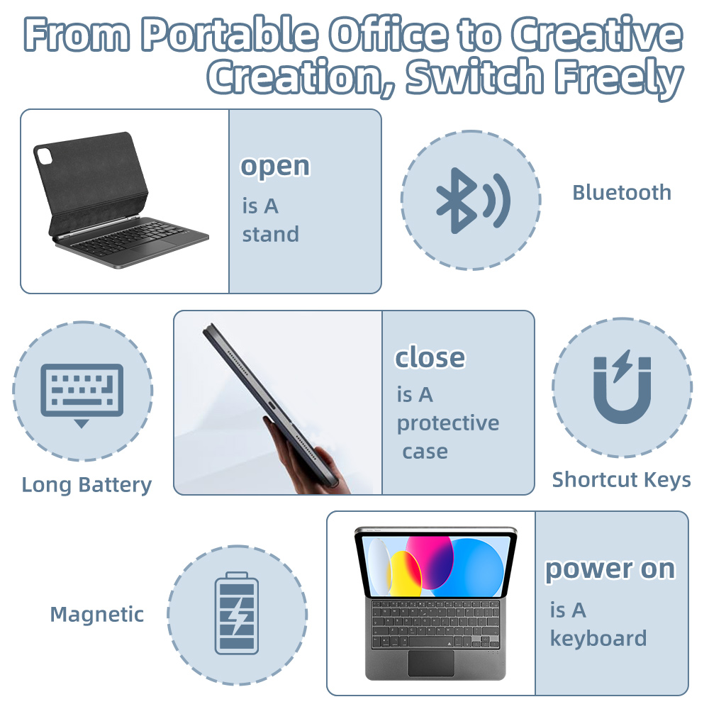 2026 Magic Keyboard with Bluet - Magnetic Case Smart 评论和价格