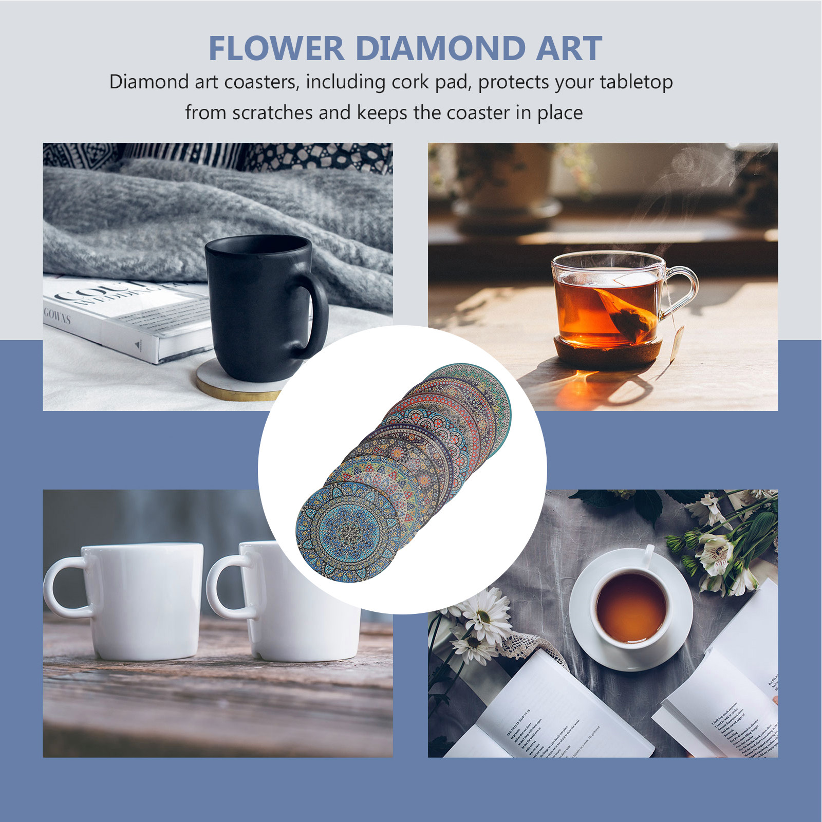 Beverage Coasters Drinks Home  - Office Table Accessories Unique 评论和价格