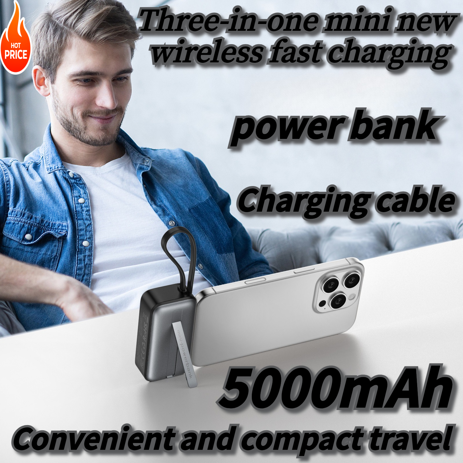 Mini Wireless Power Three-in-o - Wired Earphone Lightning 评论和价格
