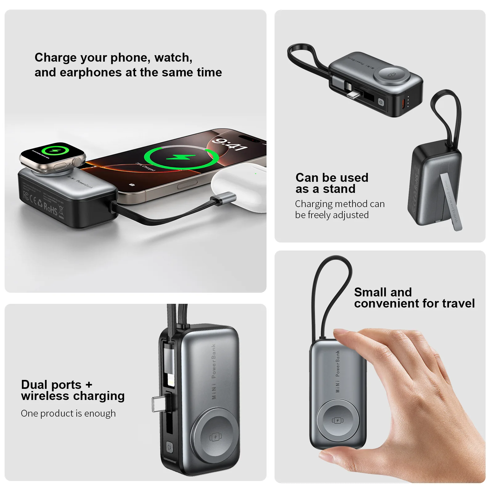 Mini Wireless Power Three-in-o - Wired Earphone Lightning 评论和价格