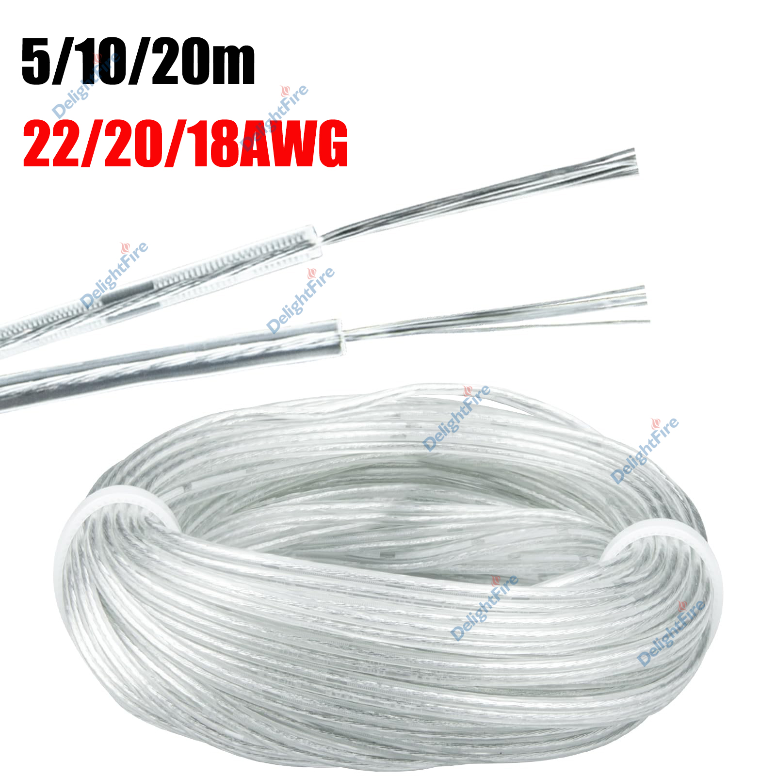 22 20 18 AWG 2 Pin Transparent - Wired Earphone Lightning 评论和价格