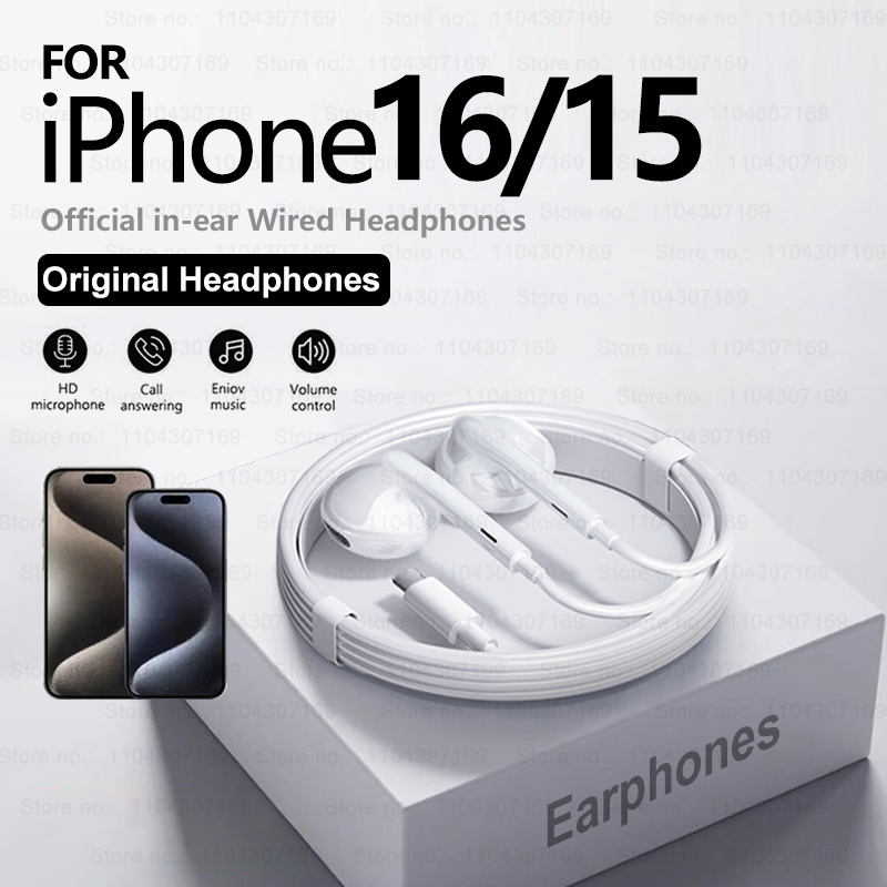 Wired Headphones For iPhone 16 - Wired Earphone Lightning 评论和价格