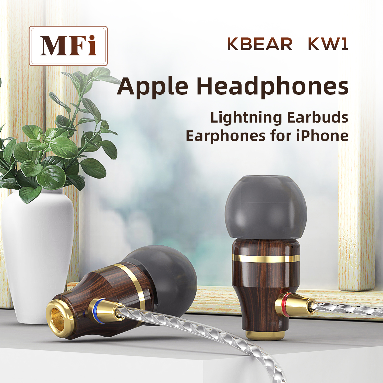 KBEAR KW1 Wooden Single DD In- - Wired Earphone Lightning 评论和价格